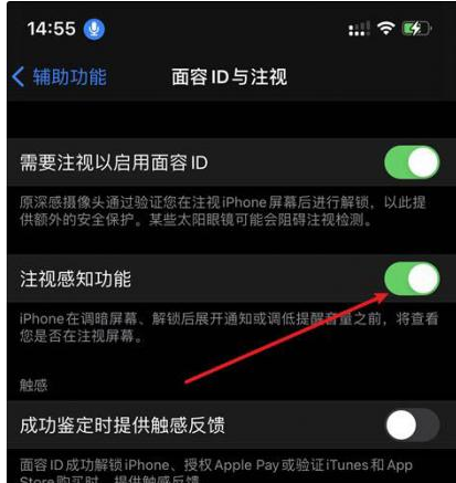 十堰苹果14维修网点分享iPhone14注视感知功能有什么用 